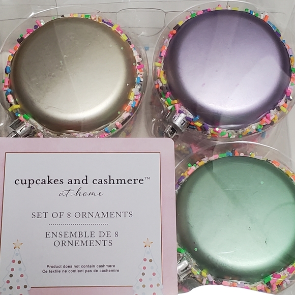 Cupcakes and Cashmere Macaroon Cookie Christmas Tree Ornaments Set of 8 - Picture 6 of 6